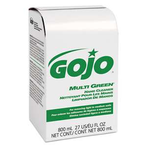 GO-JO INDUSTRIES MULTI GREEN Hand Cleaner 800mL Bag-in-Box Dispenser Refill, 12/Carton