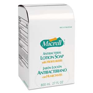 GO-JO INDUSTRIES MICRELL Antibacterial Lotion Soap Refill, Liquid, Light Scent, 800mL, 12/Carton