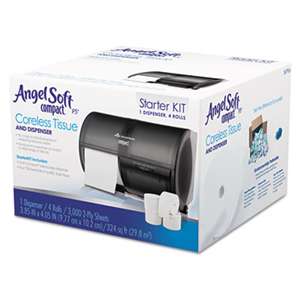 GEORGIA PACIFIC Tissue Dispenser and Angel Soft ps Tissue Start Kit, 4750 Sheets, 4 Rolls/Carton