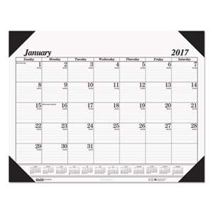 HOUSE OF DOOLITTLE Recycled Workstation-Size One-Color Monthly Desk Pad Calendar, 18 1/2 x 13, 2017