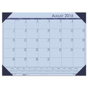 HOUSE OF DOOLITTLE Recycled EcoTones Academic Desk Calendar, 18.5 x 13, Cordovan Corners, 2016-2017