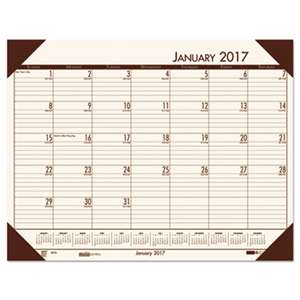 HOUSE OF DOOLITTLE Recycled EcoTones Moonlight Cream Monthly Desk Pad Calendar, 22 x 17, 2017