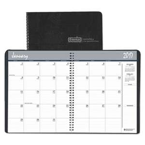 HOUSE OF DOOLITTLE Recycled Ruled Monthly Planner, 14-Month Dec.-Jan., 6 7/8x8.75, Black, 2016-2018