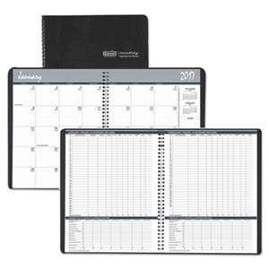 HOUSE OF DOOLITTLE Recycled Ruled Monthly Planner w/Expense Log, 6 7/8 x 8 3/4, Black, 2016-2018