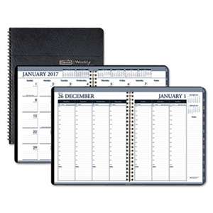 HOUSE OF DOOLITTLE Recycled Wirebound Weekly/Monthly Planner, 8 1/2 x 11, Black Leatherette, 2017