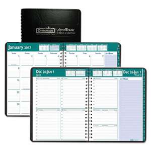 HOUSE OF DOOLITTLE Recycled Express Track Weekly/Monthly Appointment Book, 5 x 8, Black, 2017-2018