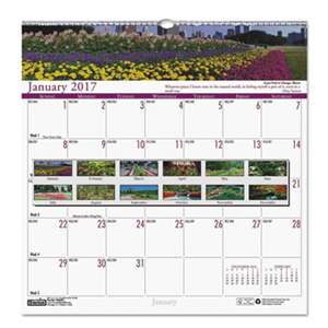 HOUSE OF DOOLITTLE Recycled Gardens of the World Monthly Wall Calendar, 12 x 12, 2017