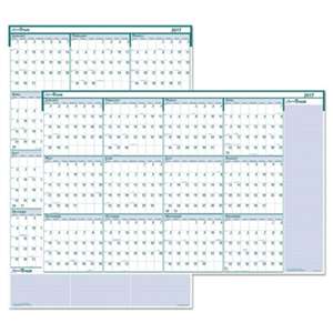 HOUSE OF DOOLITTLE Recycled Express Track Reversible/Erasable Yearly Wall Calendar, 24 x 37, 2017