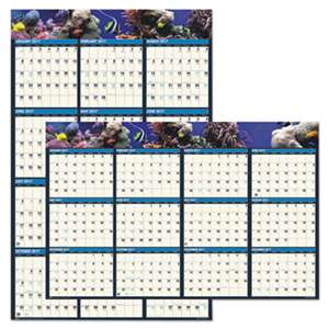 HOUSE OF DOOLITTLE Recycled Earthscapes Sea Life Scenes Reversible Wall Calendar, 24 x 37, 2017