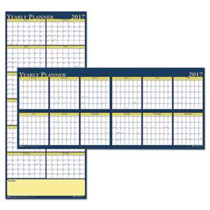 HOUSE OF DOOLITTLE Recycled Reversible Yearly Wall Planner, 60 x 26, 2017