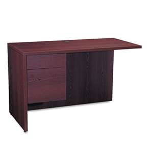 HON COMPANY 10500 Series l Workstation Return, 3/4 Height Left Ped, 48w X 24d, Mahogany