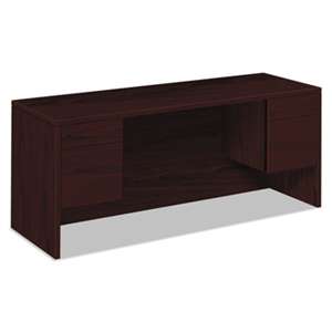 HON COMPANY 10500 Series Kneespace Credenza With 3/4-Height Pedestals, 72w x 24d, Mahogany