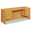 HON COMPANY 10500 Series Kneespace Credenza With 3/4-Height Pedestals, 60w x 24d, Harvest
