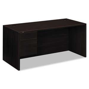 HON COMPANY 10500 Series "L" Left 3/4-Height Pedestal Desk, 66 x 30 x 29-1/2, Mahogany