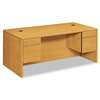 HON COMPANY 10500 Series 3/4-Height Double Pedestal Desk, 72w x 36d x 29-1/2h, Harvest