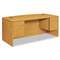 HON COMPANY 10500 Series Bow Front Desk, 3/4 Height Dbl Pedestals, 72 x 36 x 29-1/2, Harvest