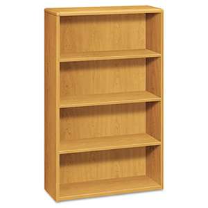 HON COMPANY 10700 Series Wood Bookcase, Four Shelf, 36w x 13 1/8d x 57 1/8h, Harvest