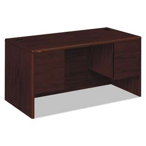 HON COMPANY 10700 Series Desk, 3/4 Height Double Pedestals, 60w x 30d x 29 1/2h, Mahogany