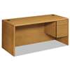 HON COMPANY 10700 Series "L" Desk, 3/4 Right Pedestal, 66w x 30d x 29 1/2h, Harvest