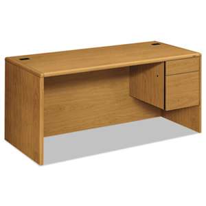 HON COMPANY 10700 Series "L" Desk, 3/4 Right Pedestal, 66w x 30d x 29 1/2h, Harvest