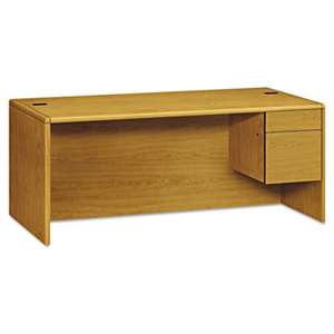 HON COMPANY 10700 Series Single 3/4 Right Pedestal Desk, 72w x 36d x 29 1/2h, Harvest