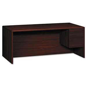 HON COMPANY 10700 Series Single 3/4 Right Pedestal Desk, 72w x 36d x 29 1/2h, Mahogany
