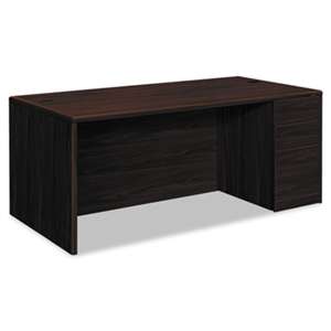 HON COMPANY 10700 Single Pedestal Desk, Full Right Pedestal, 72w x 36d x 29 1/2h, Mahogany