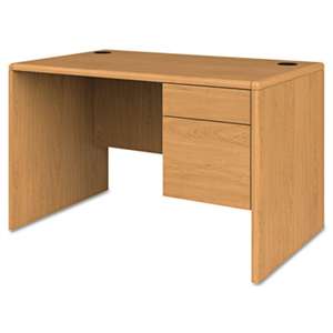HON COMPANY 10700 Series Single 3/4 Right Pedestal Desk, 48w x 30d x 29 1/2h, Harvest