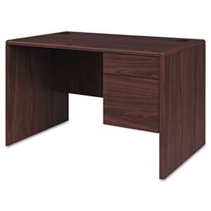 HON COMPANY 10700 Series Single 3/4 Right Pedestal Desk, 48w x 30d x 29 1/2h, Mahogany