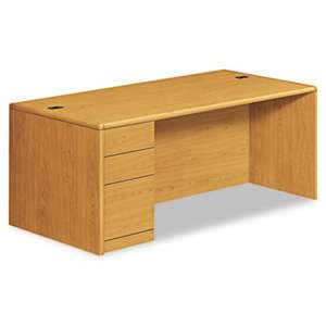 HON COMPANY 10700 Series Single Pedestal Desk, Full Left Pedestal, 72 x 36 x 29 1/2, Harvest