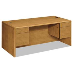 HON COMPANY 10700 Series Desk, 3/4 Height Double Pedestals, 72w x 36d x 29 1/2h, Harvest