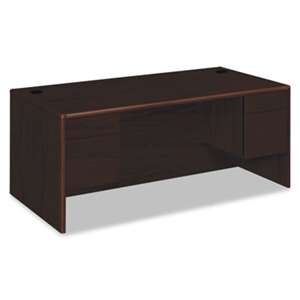 HON COMPANY 10700 Series Desk, 3/4 Height Double Pedestals, 72w x 36d x 29 1/2h, Mahogany