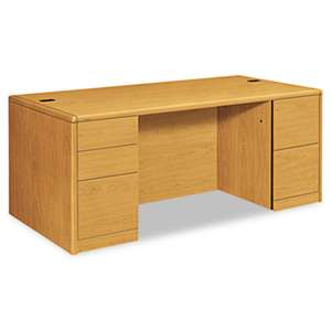 HON COMPANY 10700 Double Pedestal Desk w/Full Height Pedestals, 72w x 36d x 29 1/2h, Harvest