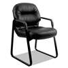 HON COMPANY 2090 Pillow-Soft Series Leather Guest Arm Chair, Black