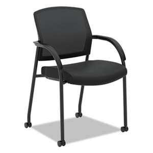 HON COMPANY Lota Series Mesh Guest Side Chair, Black Fabric, Black Base