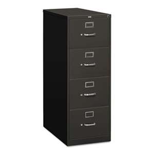 HON COMPANY 310 Series Four-Drawer, Full-Suspension File, Legal, 26-1/2d, Charcoal