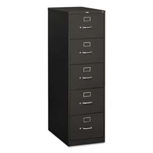 HON COMPANY 310 Series Five-Drawer, Full-Suspension File, Legal, 26-1/2d, Charcoal