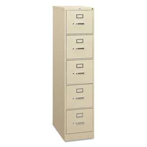 HON COMPANY 310 Series Five-Drawer, Full-Suspension File, Letter, 26-1/2d, Putty