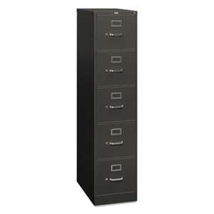 HON COMPANY 310 Series Five-Drawer, Full-Suspension File, Letter, 26-1/2d, Charcoal