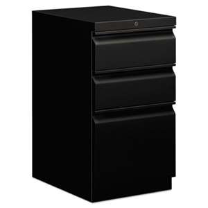 HON COMPANY Efficiencies Mobile Pedestal File with One File/Two Box Drawers, 19-7/8d, Black