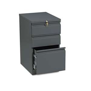 HON COMPANY Efficiencies Mobile Pedestal File w/One File/Two Box Drawers, 19-7/8d, Charcoal