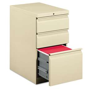 HON COMPANY Efficiencies Mobile Pedestal File with One File/Two Box Drawers, 22-7/8d, Putty