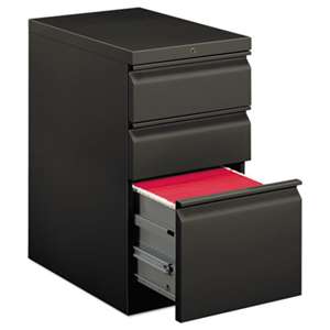 HON COMPANY Efficiencies Mobile Pedestal File w/One File/Two Box Drawers, 22-7/8d, Charcoal