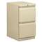 HON COMPANY Efficiencies Mobile Pedestal File w/Two File Drawers, 19-7/8d, Putty