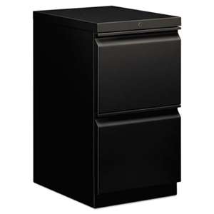 HON COMPANY Efficiencies Mobile Pedestal File w/Two File Drawers, 19-7/8d, Black
