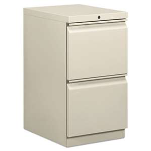 HON COMPANY Efficiencies Mobile Pedestal File w/Two File Drawers, 19-7/8d, Light Gray