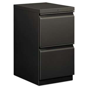 HON COMPANY Efficiencies Mobile Pedestal File w/Two File Drawers, 19-7/8d, Charcoal