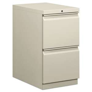 HON COMPANY Efficiencies Mobile Pedestal File w/Two File Drawers, 22-7/8d, Light Gray