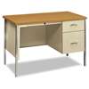 HON COMPANY 34000 Series Right Pedestal Desk, 45 1/4w x 24d x 29 1/2h, Harvest/Putty