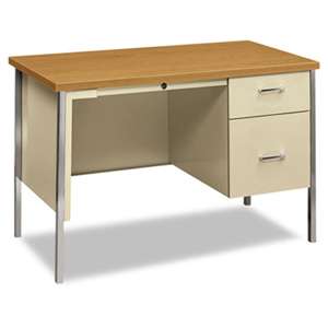 HON COMPANY 34000 Series Right Pedestal Desk, 45 1/4w x 24d x 29 1/2h, Harvest/Putty